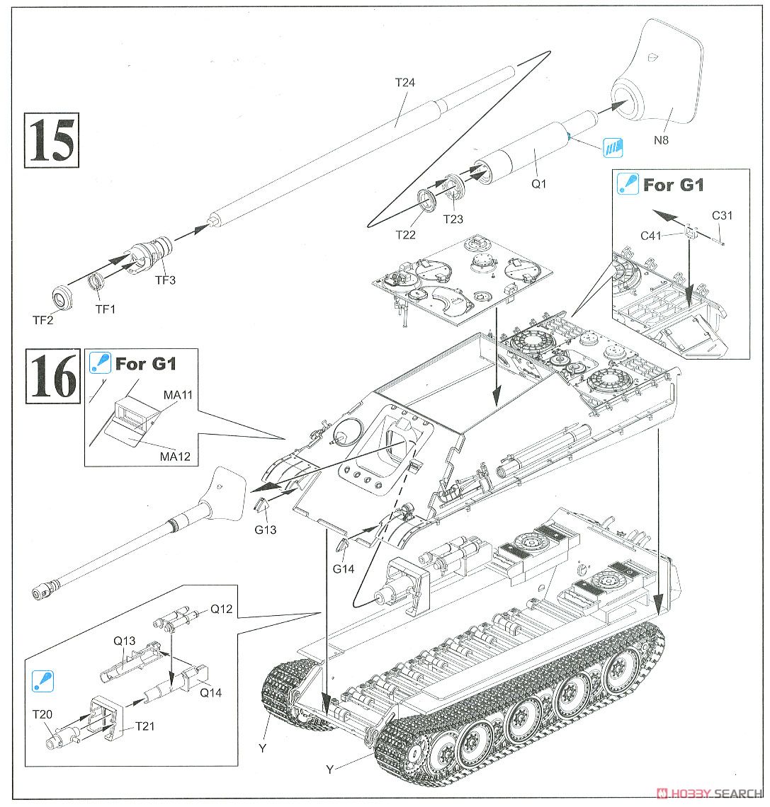 WW.II ドイツ軍 駆逐戦車 ヤークトパンター Ausf.G1 後期生産型 / Ausf.G2 (2 in1) (プラモデル) 設計図8