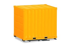 (HO) Body 10 Ft. Container With Ground Plate, Yellow (2 Pieces) (Model Train)