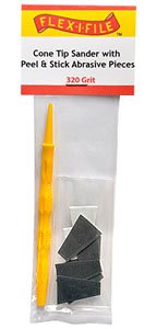 Cone Tip Sander with Peel & Stick Abrasive Pieces #320 (Hobby Tool)
