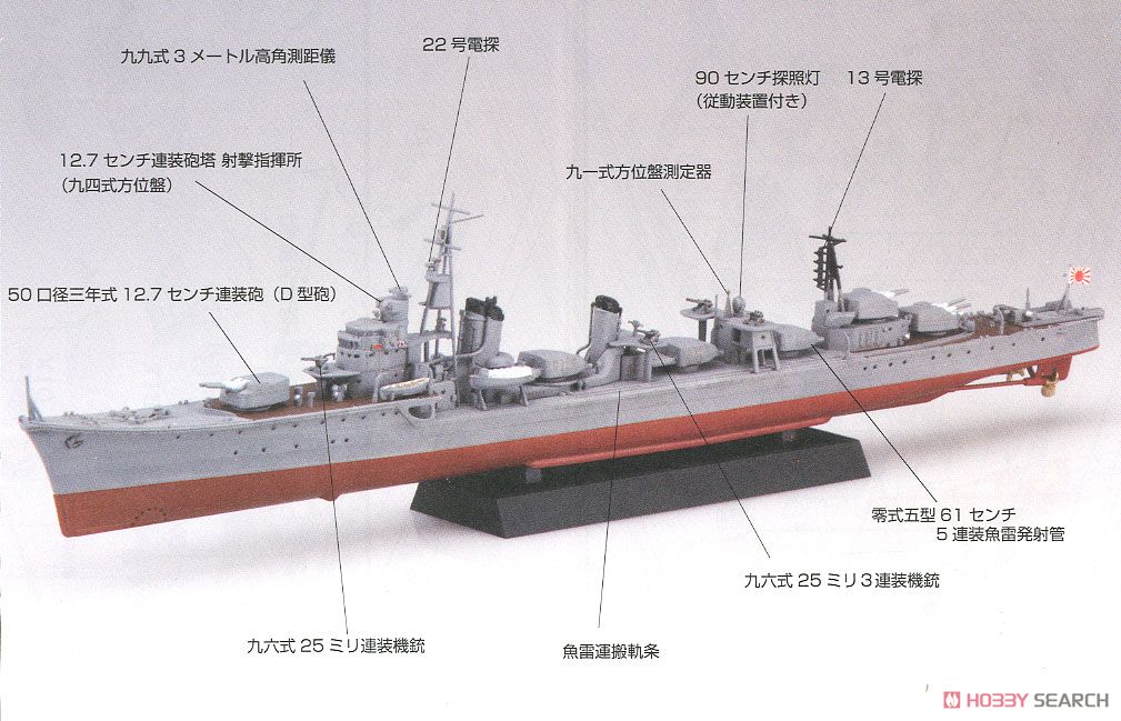 日本海軍駆逐艦 島風 最終時/昭和19年 彩色済み乗組員付き (プラモデル) 塗装2