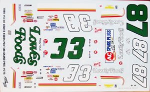 NASCAR Pontiac #3/87 Dale Earnhardt 1989 (Decal)