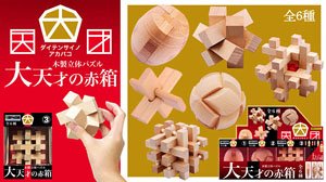 木製立体パズル 大天才の赤箱 (6個セット) (パズル、ちえのわ)
