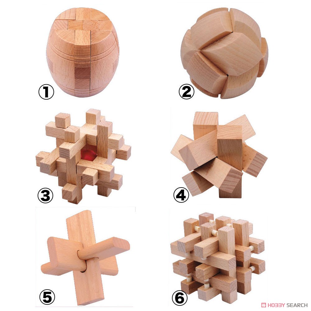 木製立体パズル 大天才の赤箱 (6個セット) (パズル、ちえのわ) 商品画像1
