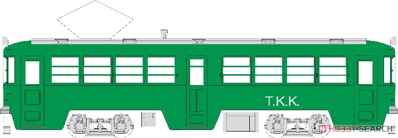 16番(HO) 玉電 80形 塗装済キット2両セット (緑塗装) (2両・組み立てキット) (鉄道模型) その他の画像1