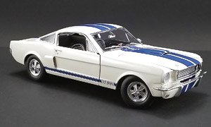 1966 SHELBY GT350 SUPERCHARGED WHITE WITH BLUE STRIPES (ミニカー)