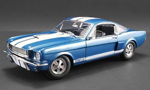 1966 Shelby GT350 Supercharged Blue with White Stripes (Diecast Car)