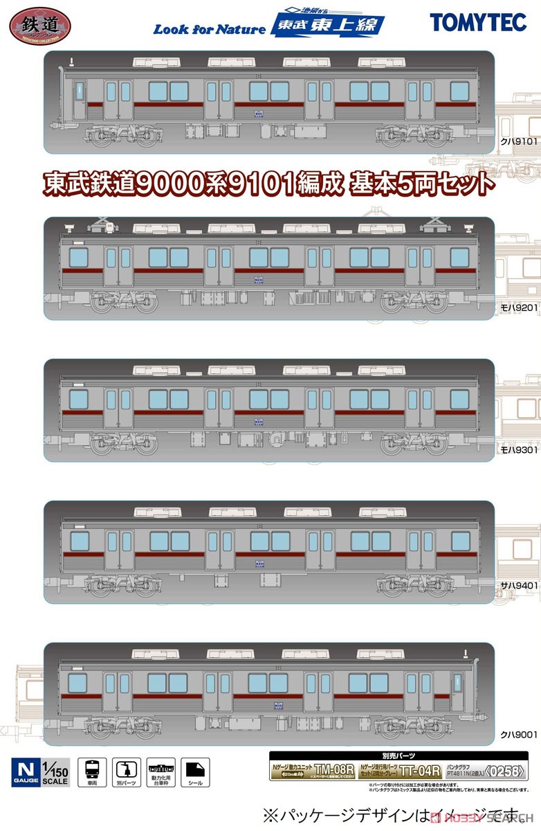 鉄道コレクション 東武鉄道 9000系 9101編成 基本5両セット (基本5両セット) (鉄道模型) パッケージ1