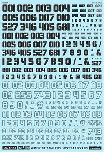 1/144 GM Number Decal No.5 [Military Stencil & Line Shape] Dark Gray (Material)