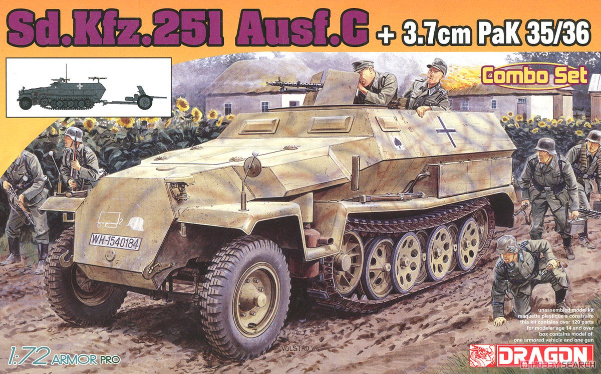 WW.II ドイツ軍 Sd.Kfz.251Ausf.C ＆ 3.7cm対戦車砲 PaK35/36 (プラモデル) パッケージ1
