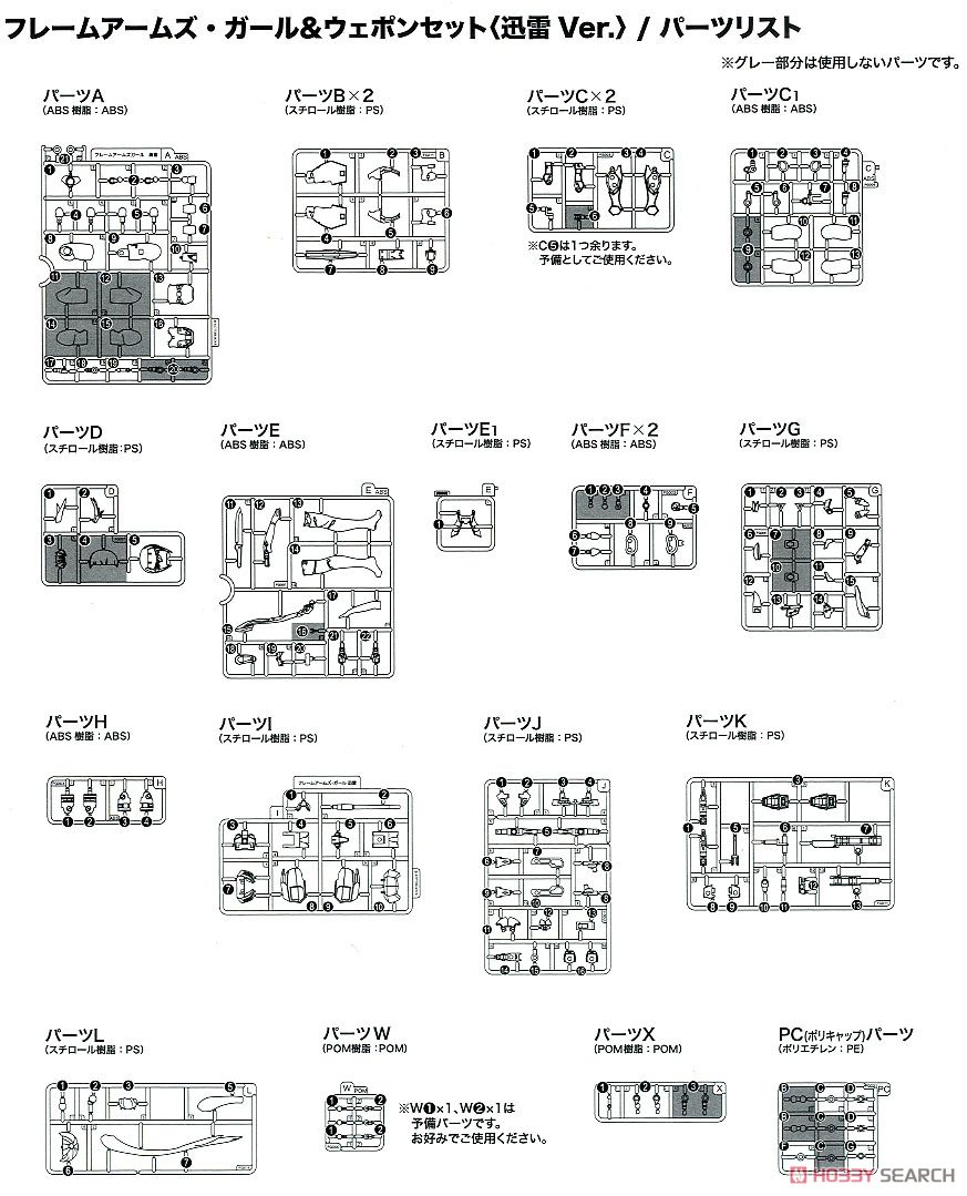 フレームアームズ・ガール＆ウェポンセット〈迅雷Ver.〉 (プラモデル) 設計図14
