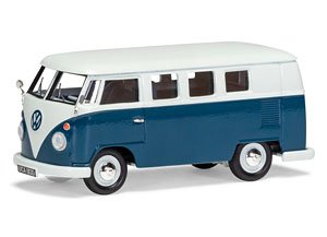 Volkswagen Type 2 Camper, Sea Blue and Cumulus White (Diecast Car)