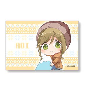 Gyugyutto Big Square Can Badge Yurucamp Mount Fuji Ver. Aoi Inuyama (Anime Toy)