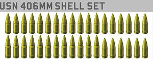 U.S.Navy 406mm Shell Set (Mk.5 Armor piercing Ammunition Mk.8 Armor piercing Ammunition Mk.13 High explosive Bomb 12pcs Each) (Plastic model)