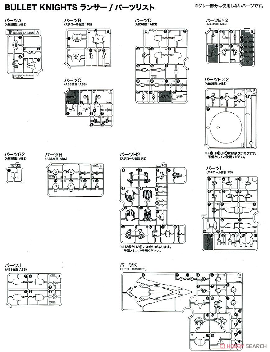 BULLET KNIGHTS ランサー (プラモデル) 設計図18