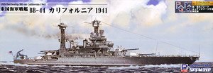 アメリカ海軍戦艦 BB-44 カリフォルニア 1941 旗・艦名プレート エッチングパーツ付き (プラモデル)