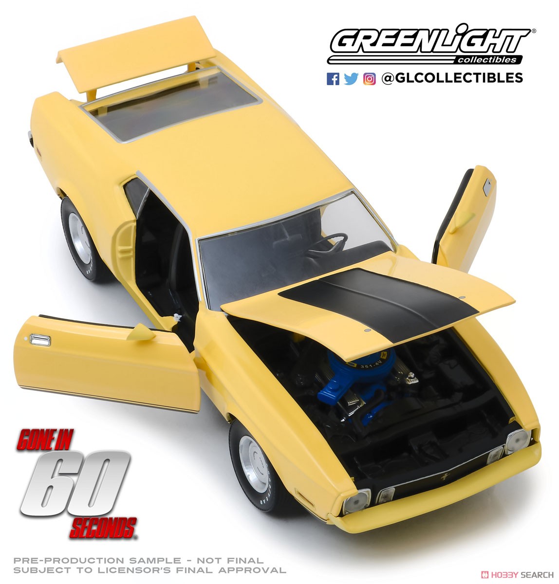 1:18 Gone in Sixty Seconds (1974) - 1973 Ford Mustang Mach 1 `Eleanor` (ミニカー) 商品画像2