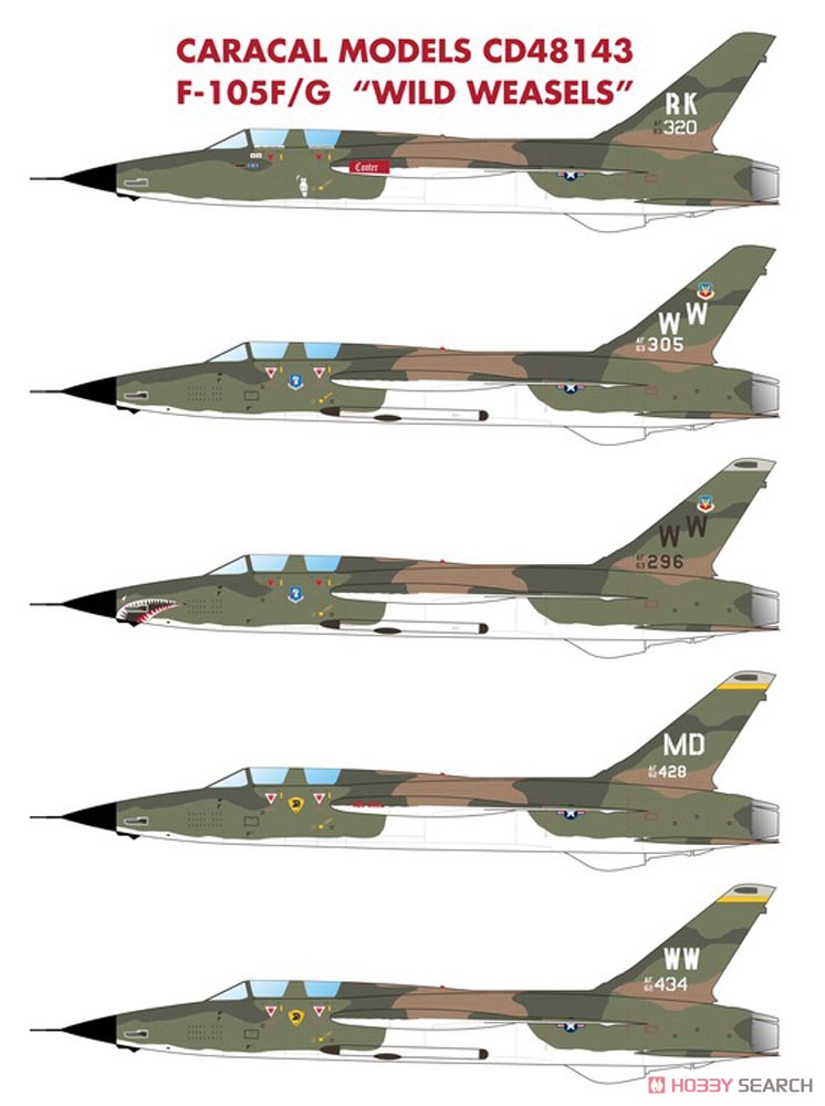 アメリカ空軍 F-105F/G `ワイルド・ウィーゼル` デカール (デカール) その他の画像1