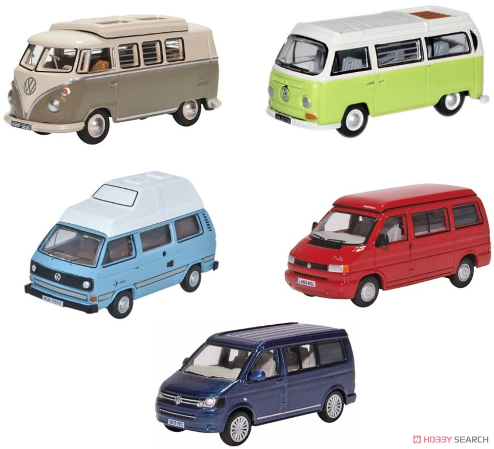 (OO) VW キャンピングカー 5台セット (VW T1/T2/T3/T4/T5) (鉄道模型) 商品画像1