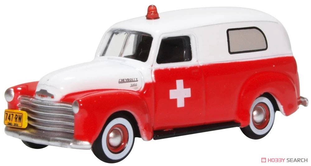 (HO) シボレー パネルバン 1950 救急車 (レッド/ホワイト) (鉄道模型) 商品画像1