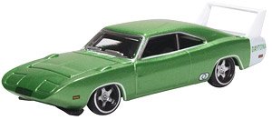 (HO) Dodge Charger Daytona 1969 (Bright Green / White) (Model Train)