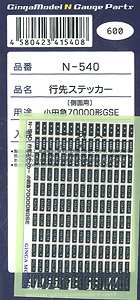 行先ステッカー 小田急70000形GSE側面用 (一式入) (鉄道模型)