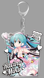 Hatsune Miku Racing Ver. 2019 Big Acrylic Key Ring (2) (Anime Toy)