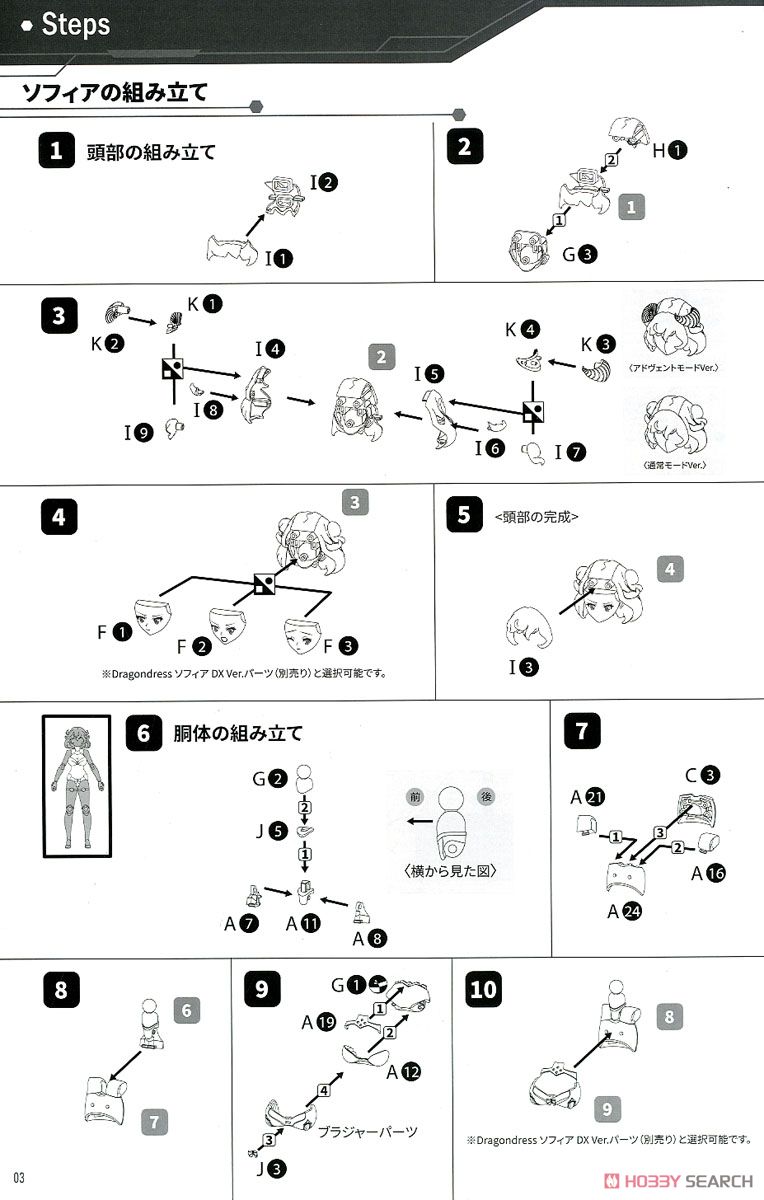 Dragondress Sophia DX Ver. (Unassembled Kit) Assembly guide1