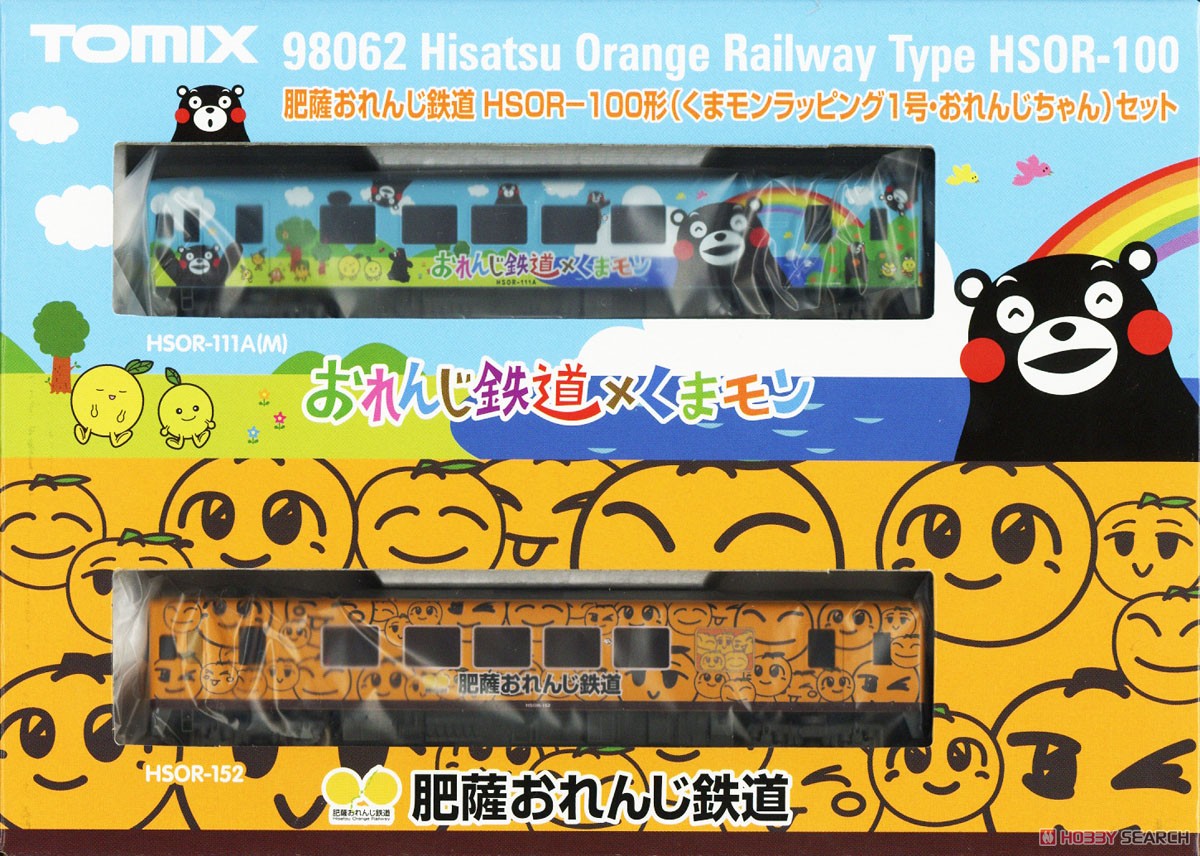 肥薩おれんじ鉄道 HSOR-100形 (くまモンラッピング1号・おれんじちゃん)セット (2両セット) (鉄道模型) パッケージ1