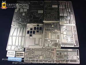 Photo-Etched Parts for WWII American M16 Multiple Gun Motor Garriage Premium Edition [Engine Compartment Hood & Rear Vehicle Stowage Inside] (Plastic model)