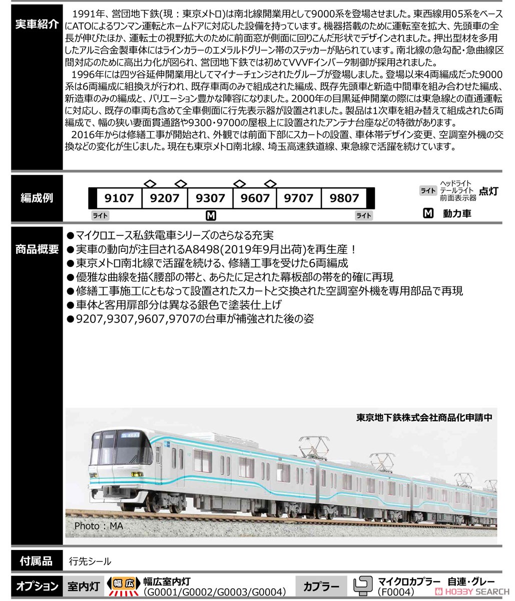 Tokyo Metro Series 9000 Renewal (6-Car Set) (Model Train) Other picture2