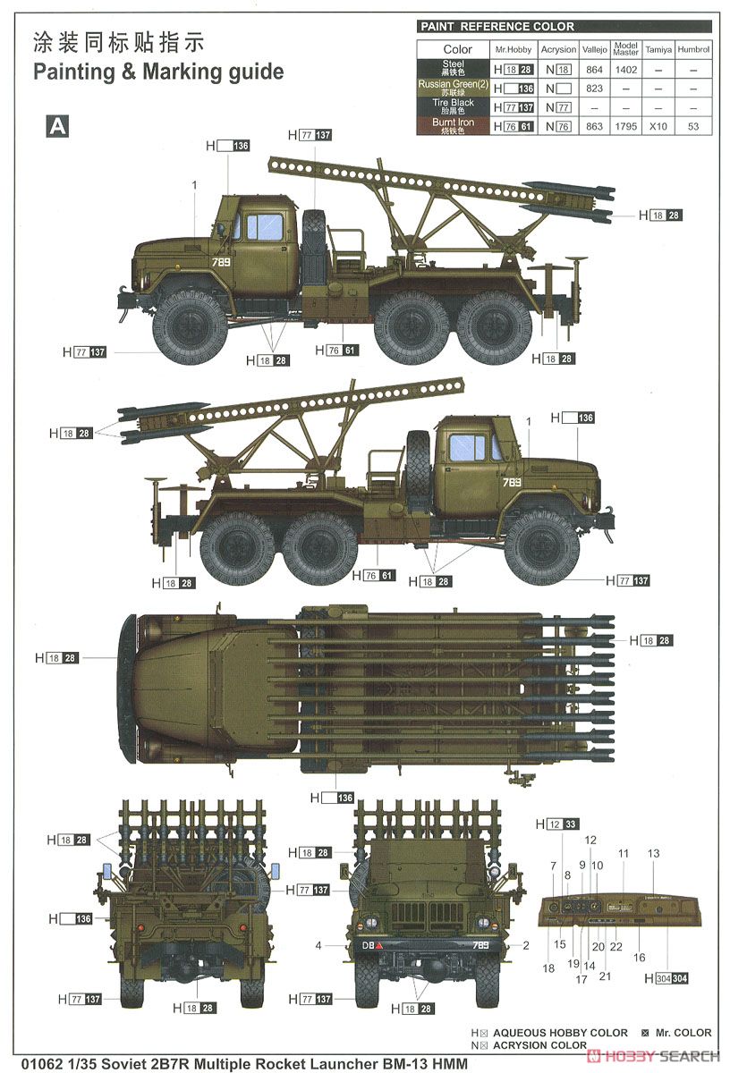 Soviet 2B7R Multiple Rocket Launcher BM-13 NMM (Plastic model) 塗装2 Modal