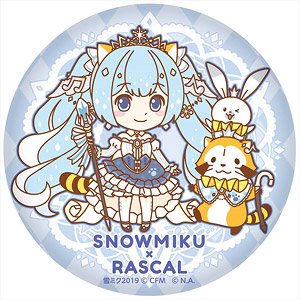 雪ミク2019×ラスカル ぷにぷに缶バッジ 【A】 (キャラクターグッズ)