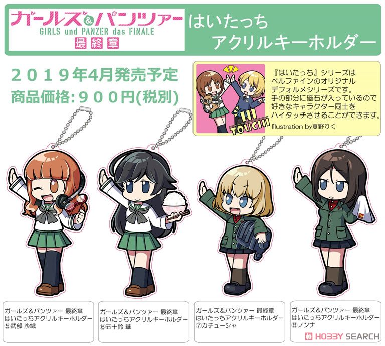 Girls und Panzer das Finale High Five Acrylic Key Ring 5 Saori Takebe (Anime Toy) Other picture1
