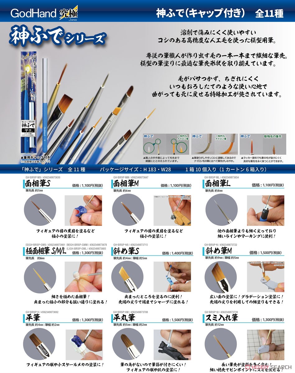 神ふで 面相筆 S (キャップ付) (工具) その他の画像1