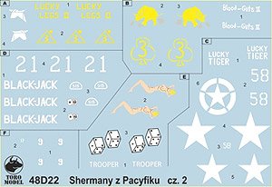 PTO (太平洋戦域) シャーマン戦車 Vol.2 (デカール)