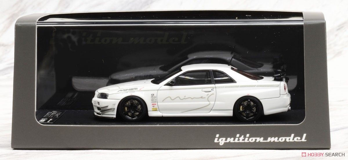 Nissan Skyline GT-R Mine`s (R34) White (Diecast Car) Package1