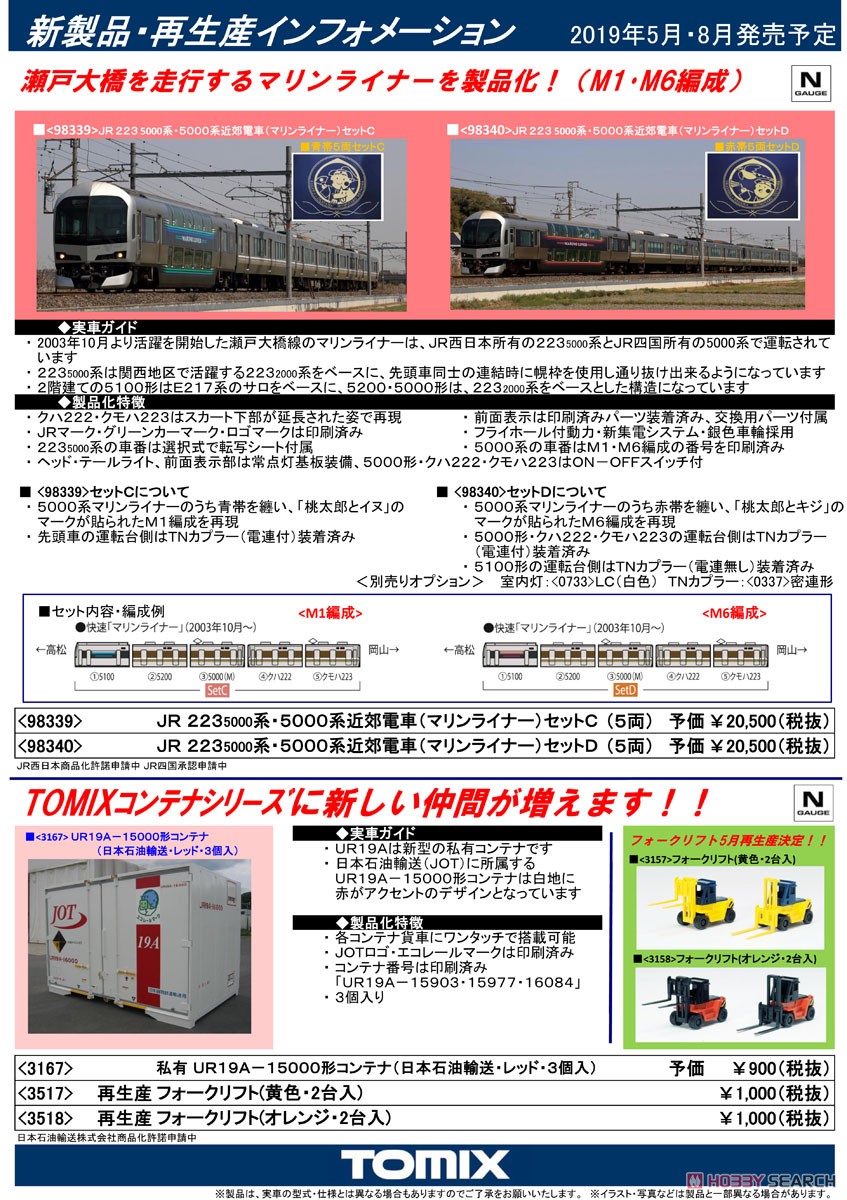 JR 223-5000系・5000系近郊電車 (マリンライナー) セットD (5両セット) (鉄道模型) 解説1