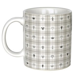 Kingdom Hearts III Mug Cup Dark Monogram [Monogram/White] (Anime Toy)