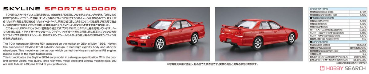 ニッサン ER34 スカイライン 25GT-X ターボ `98 (プラモデル) その他の画像4