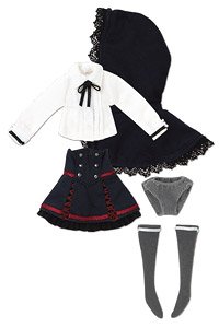 Kateryna Dress Set (White x Navy) (Fashion Doll)