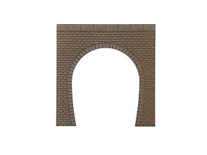 16番(HO) [memory`s(メモリーズ)] トンネルポータル レンガ 単線 茶色 (鉄道模型)