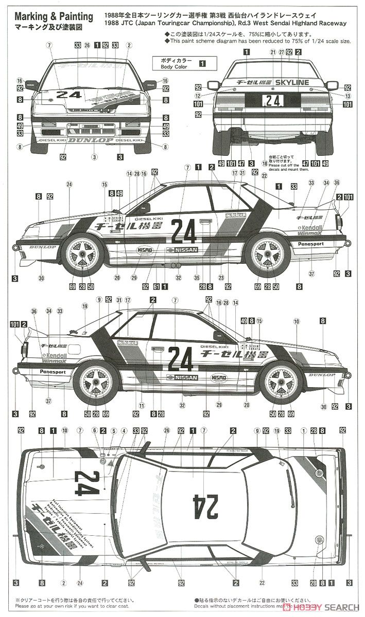 ヂーゼル機器 スカイライン GTS-R (R31) (プラモデル) 塗装2