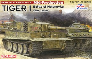 WWII German Pz.Kpfw.VI Ausf.E Tiger I Middle Production w/Zimmerit Otto Carius (1944 Battle of Malinava) (Plastic model)