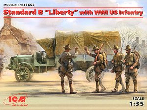 WWI アメリカ陸軍トラック スタンダードB リバティ w/アメリカ歩兵 (プラモデル)