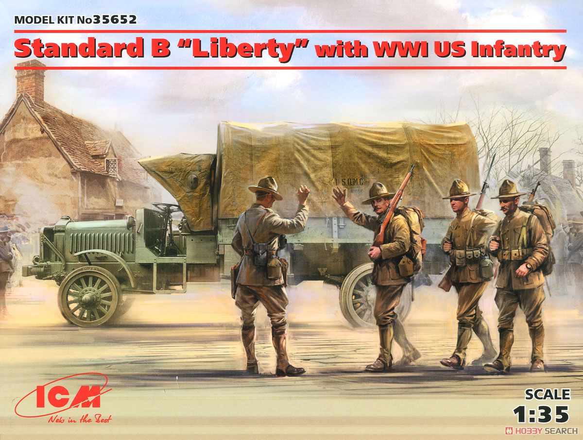 WWI アメリカ陸軍トラック スタンダードB リバティ w/アメリカ歩兵 (プラモデル) パッケージ1