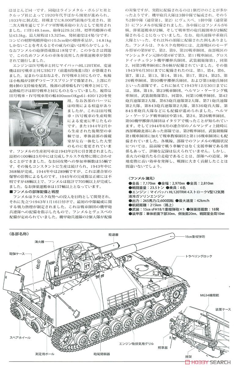 ドイツ重自走榴弾砲 フンメル 後期型 (プラモデル) 解説2