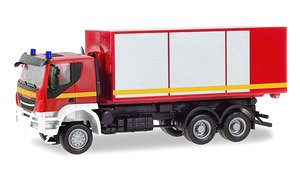 (HO) Iveco Trakker Swap-body Truck `fire brigade` (Model Train)