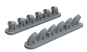 P-40E Exhaust Stacks (for Hasegawa) (Plastic model)