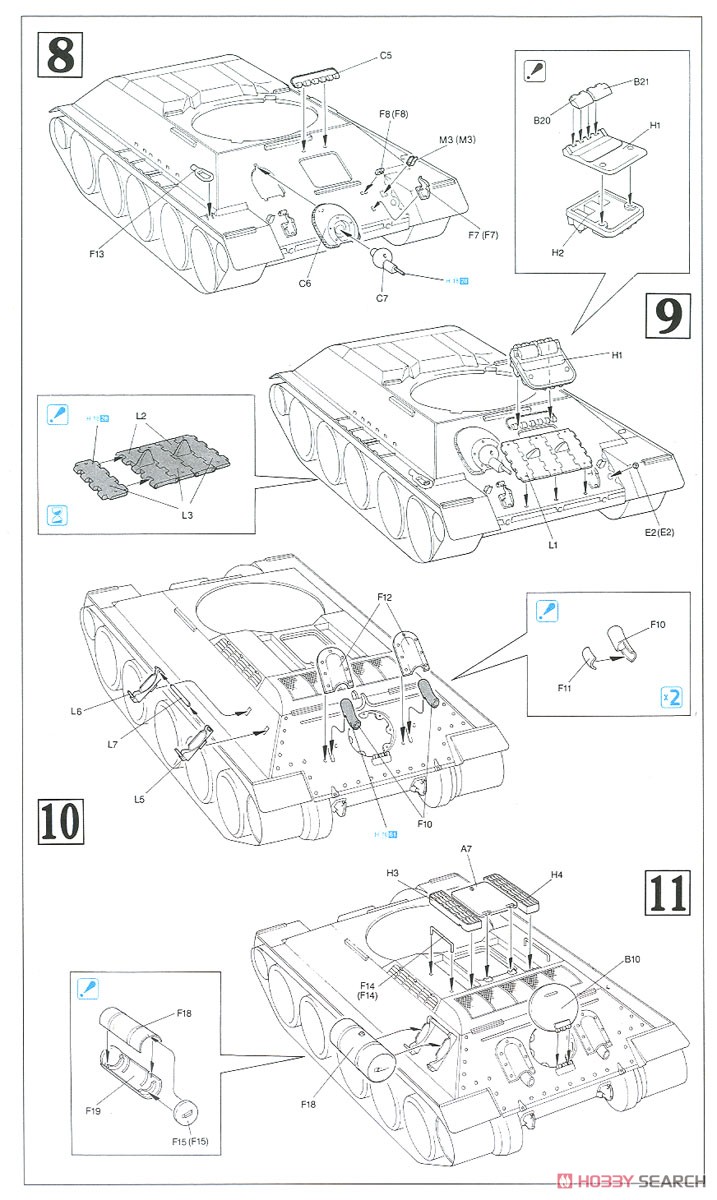 朝鮮戦争 中国人民志願軍 T-34/85 w/ 中国人民志願兵 (プラモデル) 設計図3