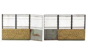 Metal Fence B - Big Set with Gate (Plastic model)
